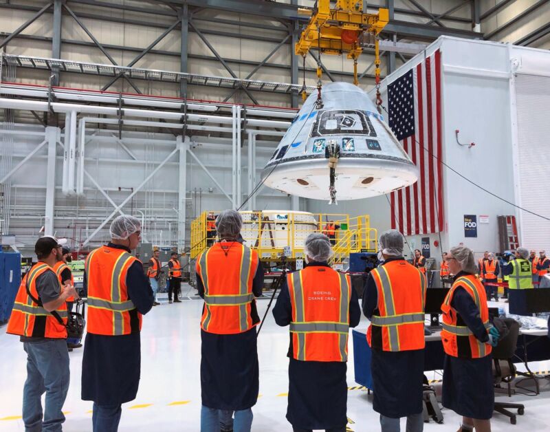 Boeing's Starliner crew module for the upcoming Crew Flight Test was mated with the spacecraft's service module last year in Florida.