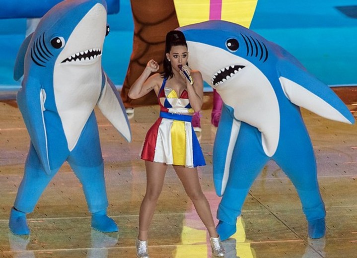 Katy Perry performs at the Super Bowl Halftime show.