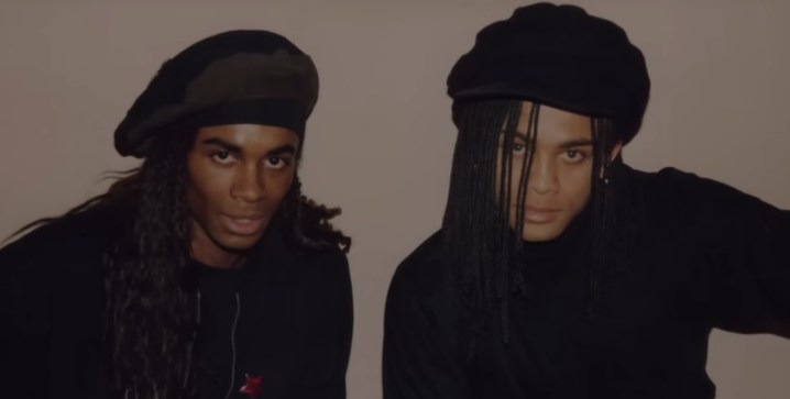 The duo Milli Vanilli in the documentary, "Milli Vanilli."