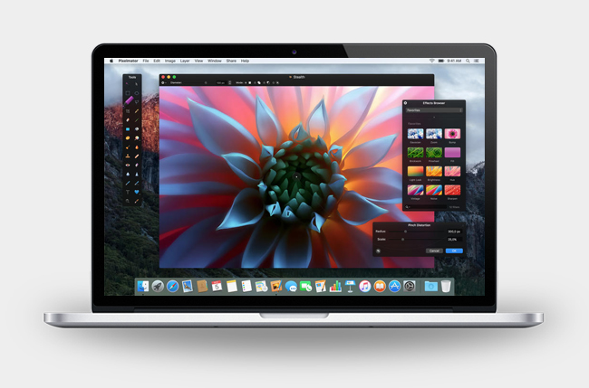 Pixelmator running on a MacBook.