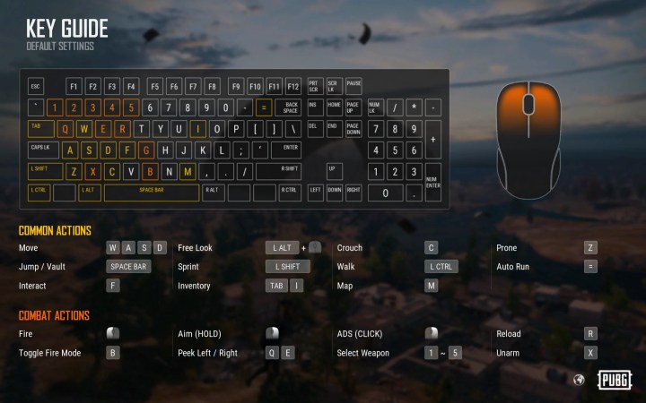 A customization screen in the Pubg Key Guide software.