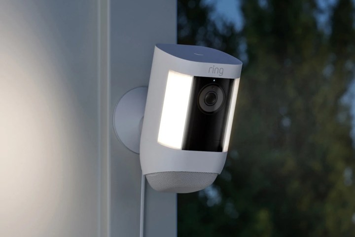 Ring Spotlight Cam Pro on a wall.