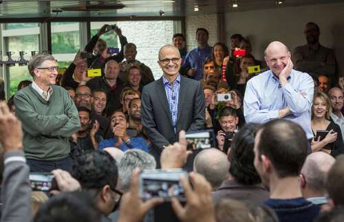 Bill Gates, Satya Nadella, Steve Ballmer.