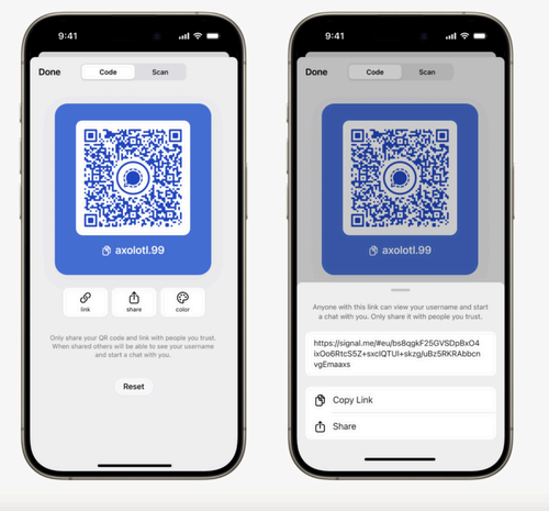 signal username qr code
