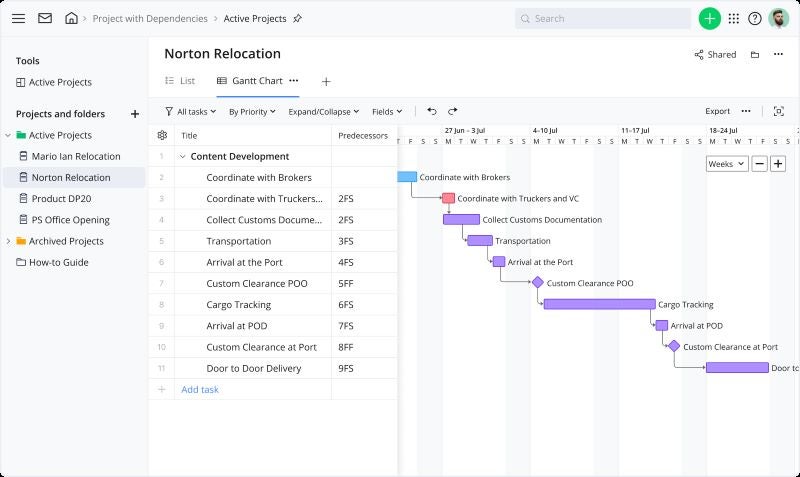 Wrike project schedule template