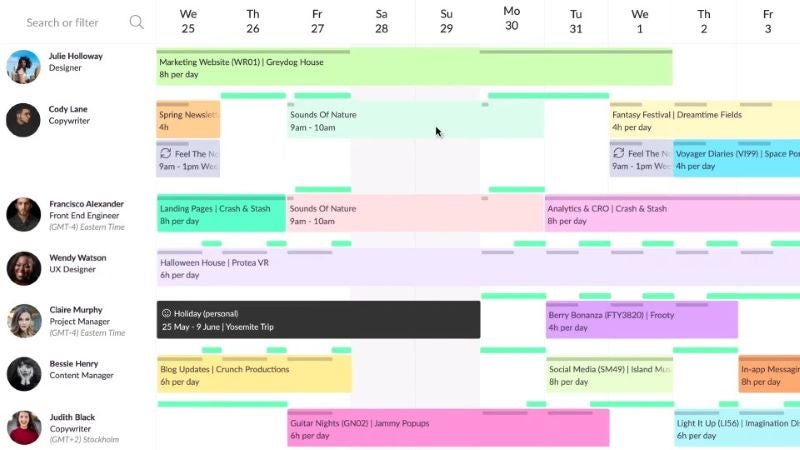 Resource Guru project scheduling