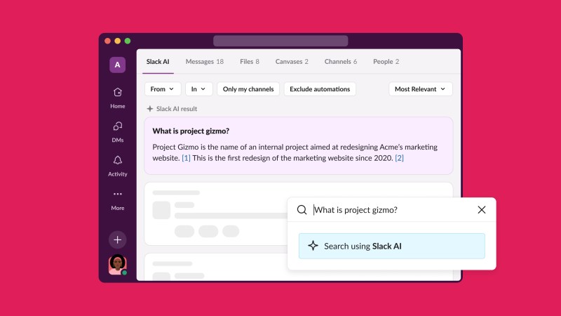 Slack AI search