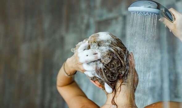 Person taking a shower