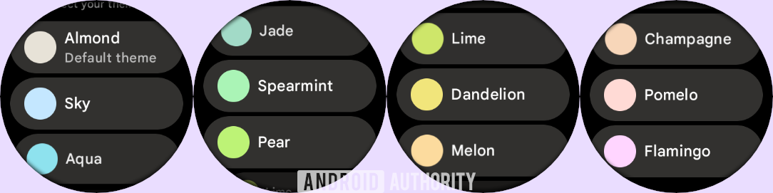 Wear OS 4 Material You themes