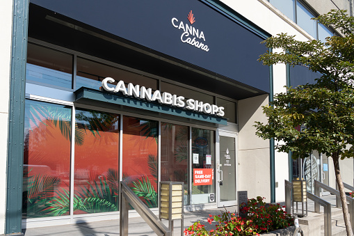 A Canna Cabana Cannabis shop on King St W. in Toronto, Canada.