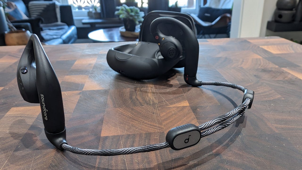 The Soundcore Aerofit Pro headphones by Anker.