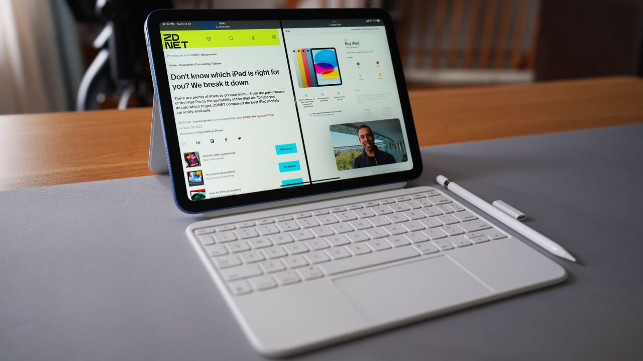 Apple iPad 10th Gen Magic Keyboard Folio on a desk