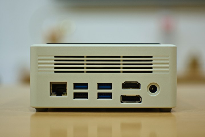 All the rear I/O ports on the Ayaneo Retro Mini PC AM01.