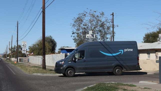 An Amazon delivery truck