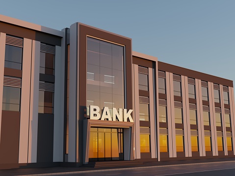 Bank building 3d render