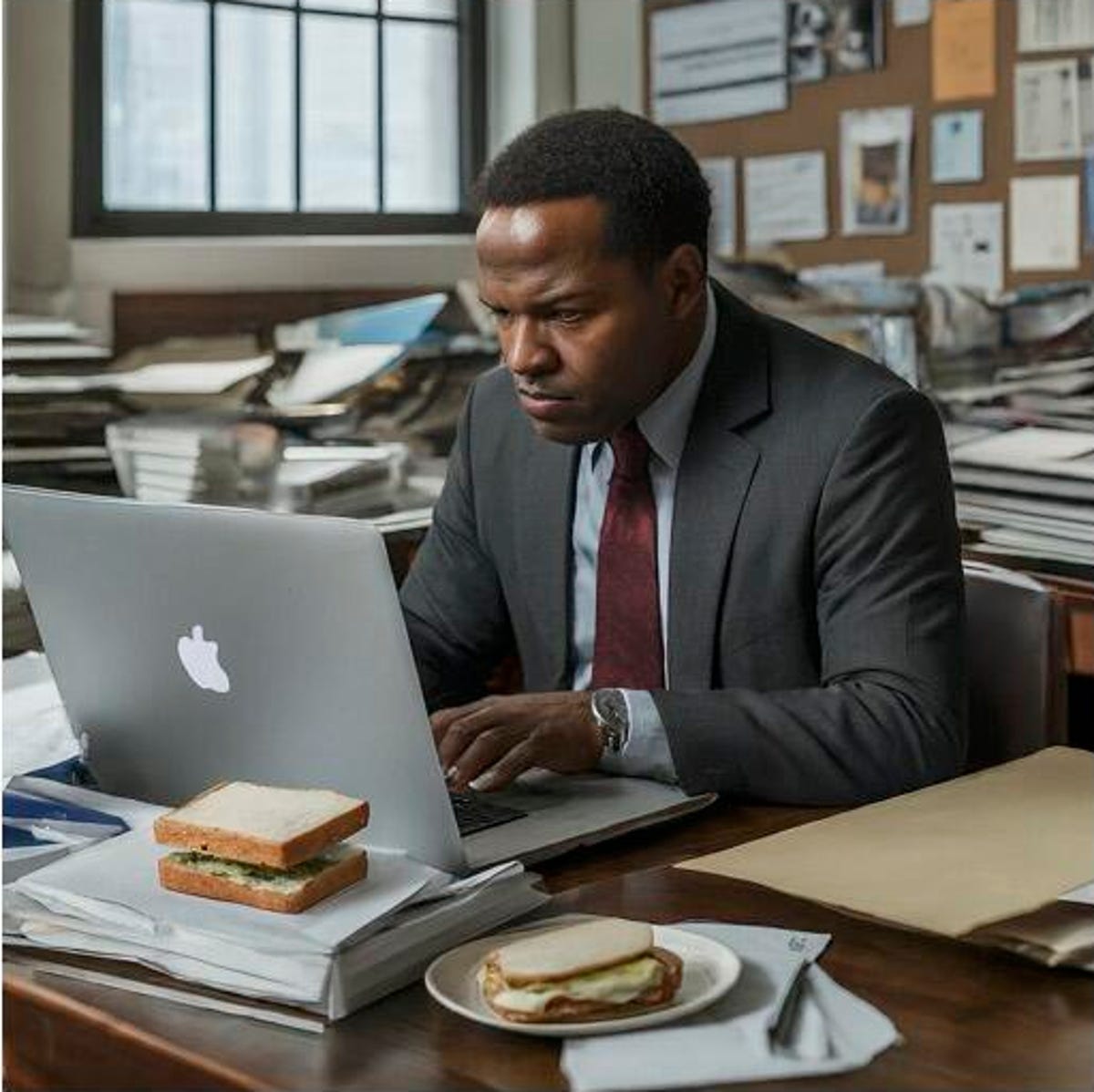 Bard-generated image of a journalist working at a laptop