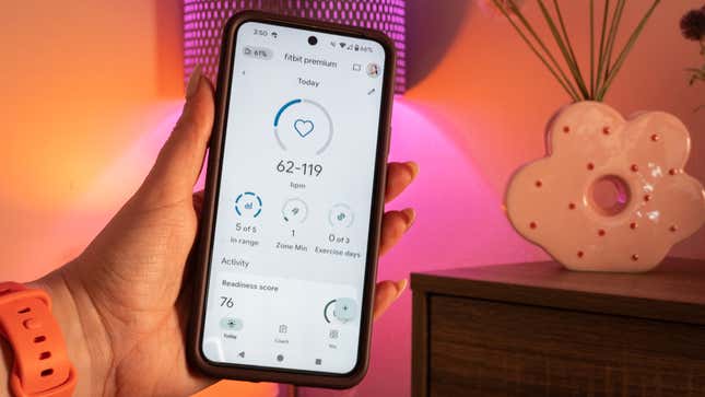A photo of the Fitbit app on a Pixel 8 