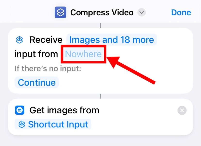 Change the video source by tapping Nowhere