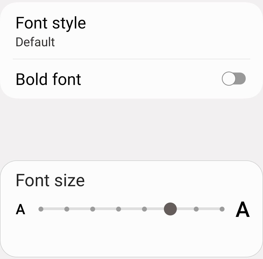 Chanigng system font size on Samsung