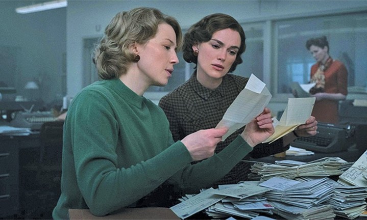 Two women look at some papers in Boston Strangler.