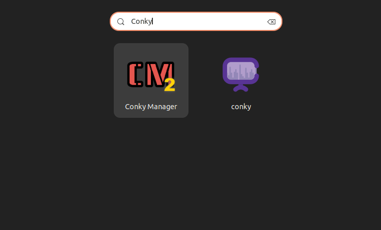 Conky and Conky Manager in Application Menu.