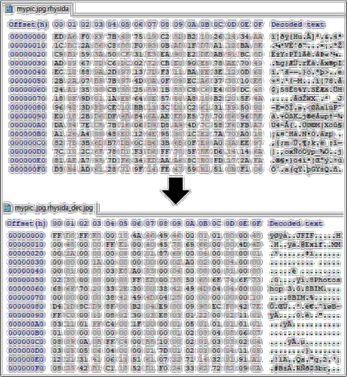 Decrypting an image file