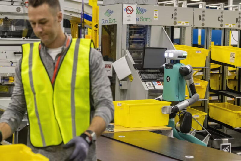 Bipedal robot at Amazon