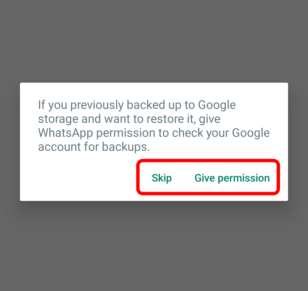 Allow WhatsApp business to access Google Drive to fetch backup.