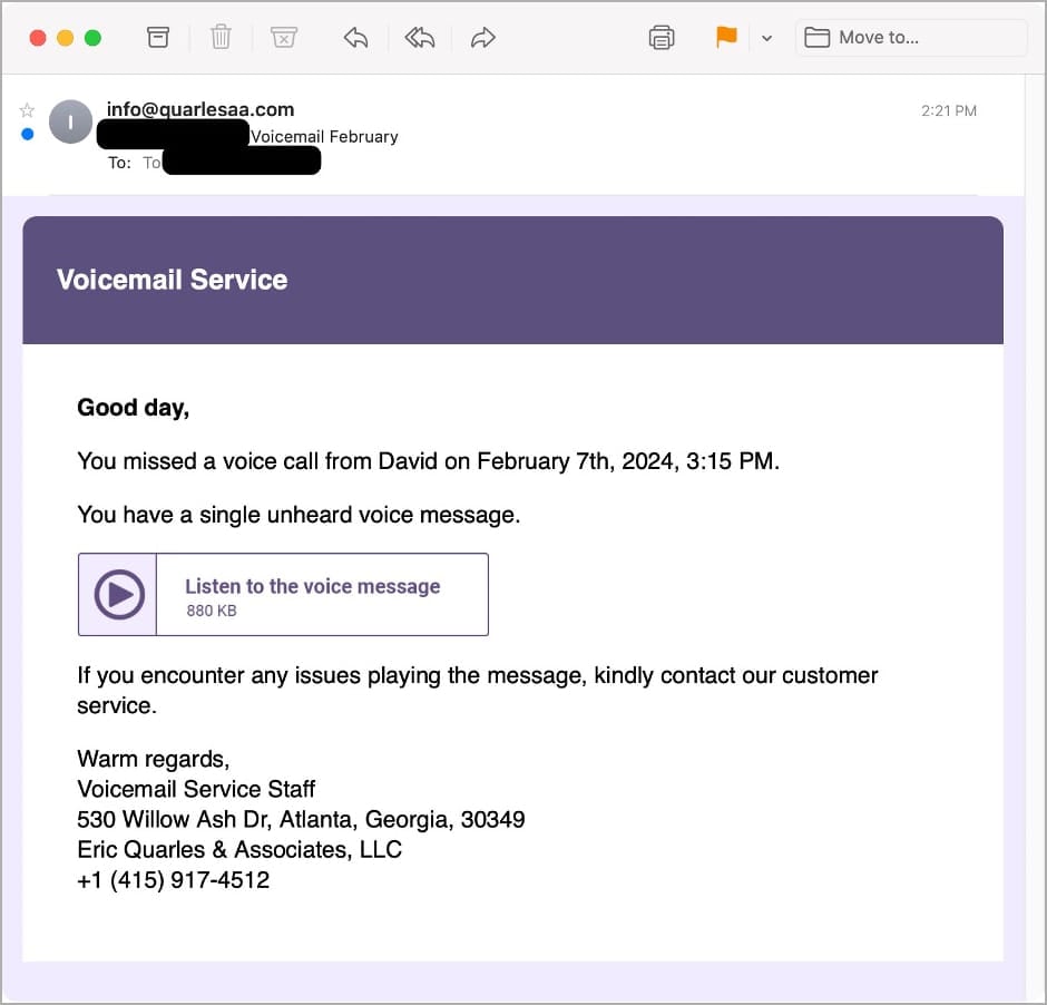 Phishing email spreading Bumblebee