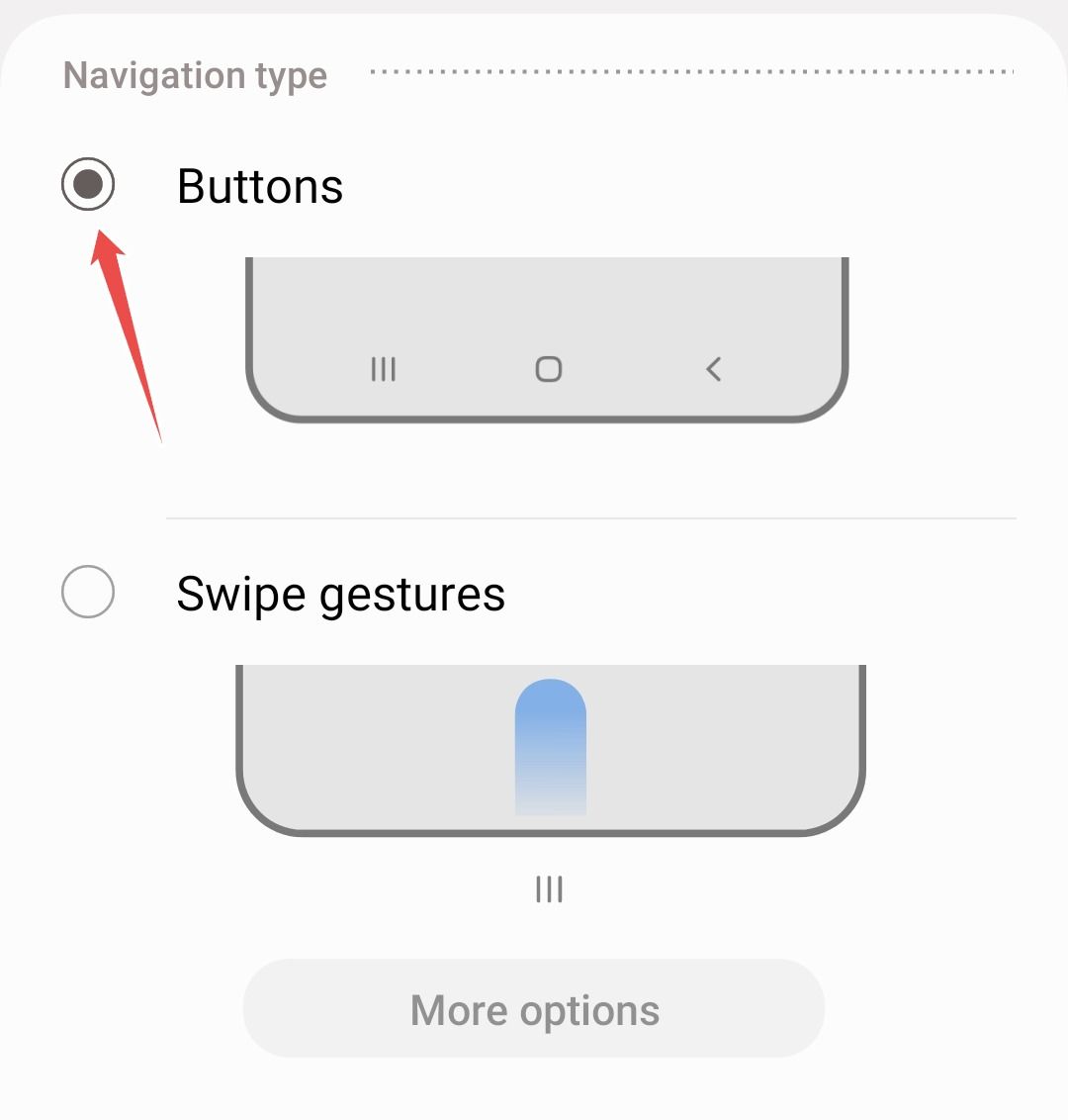 Enabling three button navigation on Samsung