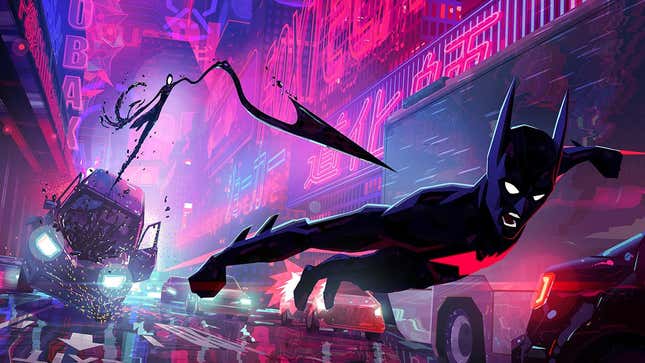 Inque chasing Batman in concept art for a Batman Beyond movie.