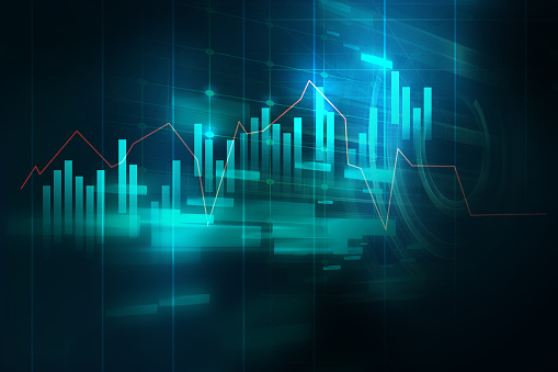 financial graph on technology abstract background