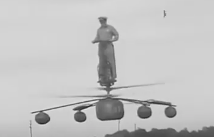 Incredible video reveals 1950s flying machine