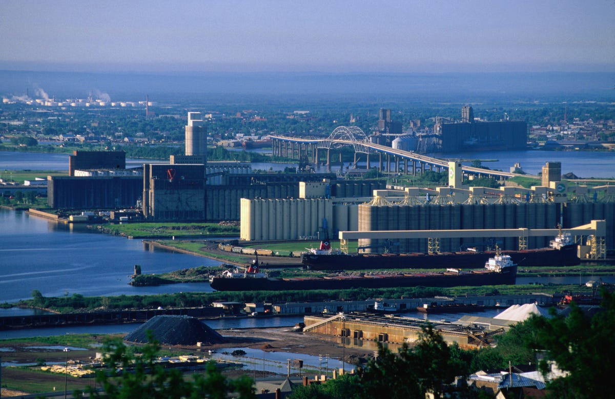 View of the Duluth, Minnesota harbor