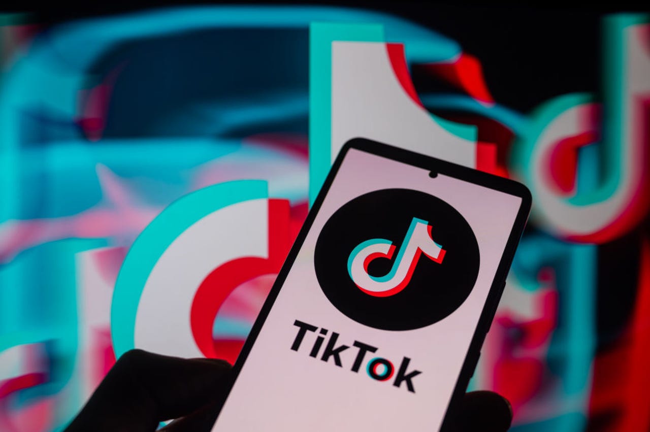 TikTok logo on phone