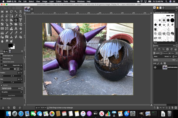 GIMP running on a Mac.