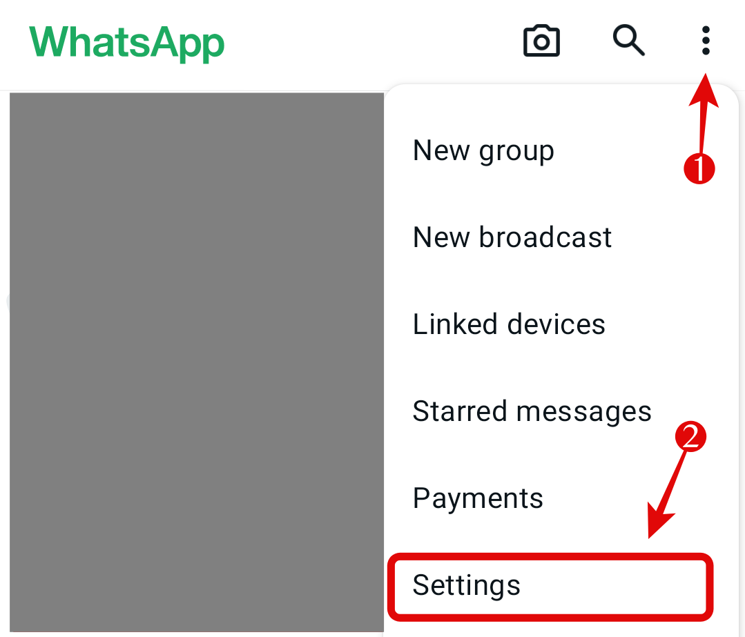 Go to to your WhatsApp Profile Setttings.