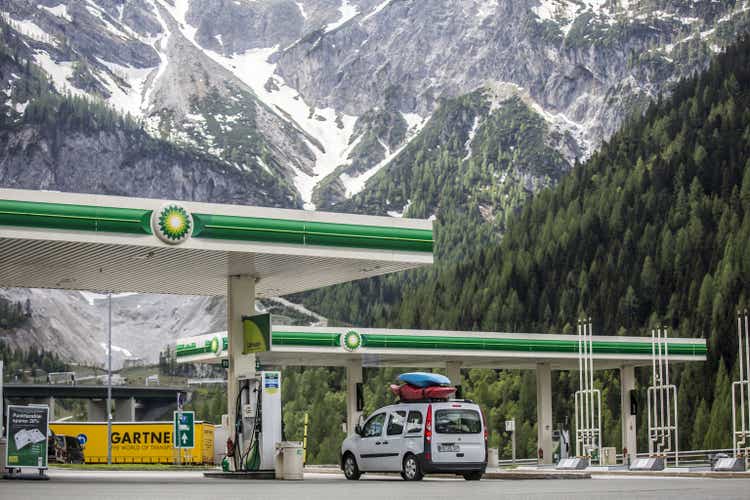 FLACHAU, AUSTRIA - May 10, 2018: BP gas station at the A10 Restitution Tauernalm, Austria.