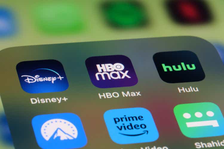 HBO Max, Disney+ and hulu streaming service app icon on screen