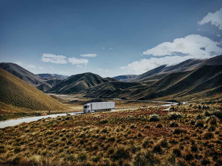 Semi-Truck Amidst South American Hills