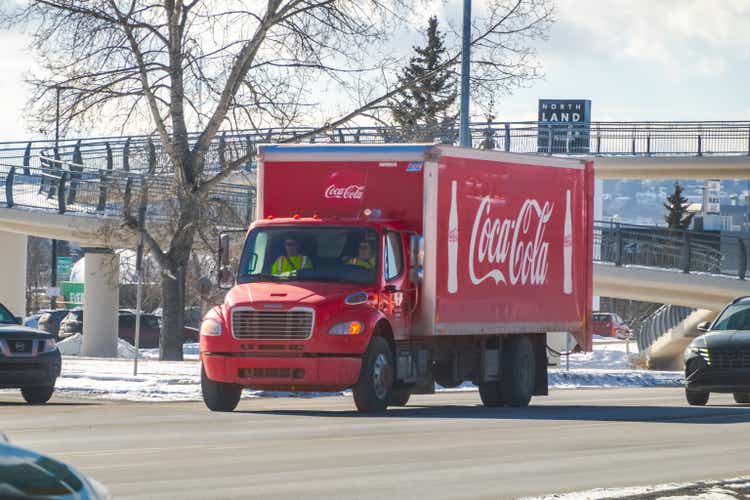 A transport vehicle, dedicated to the delivery of Coca-Cola products