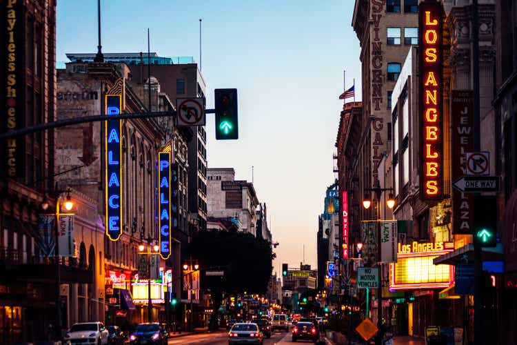 Los Angeles downtown by night