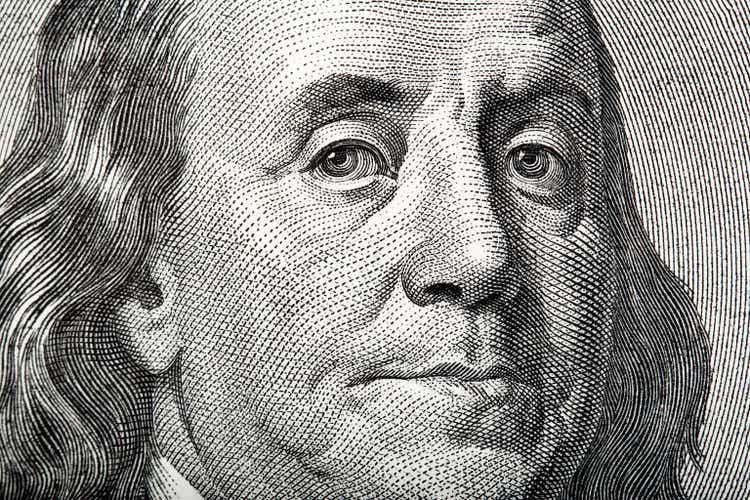 Close-up portrait of Franklin on American money