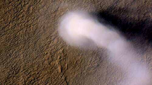 Mars Reconnaissance Orbiter spotting a dust devil