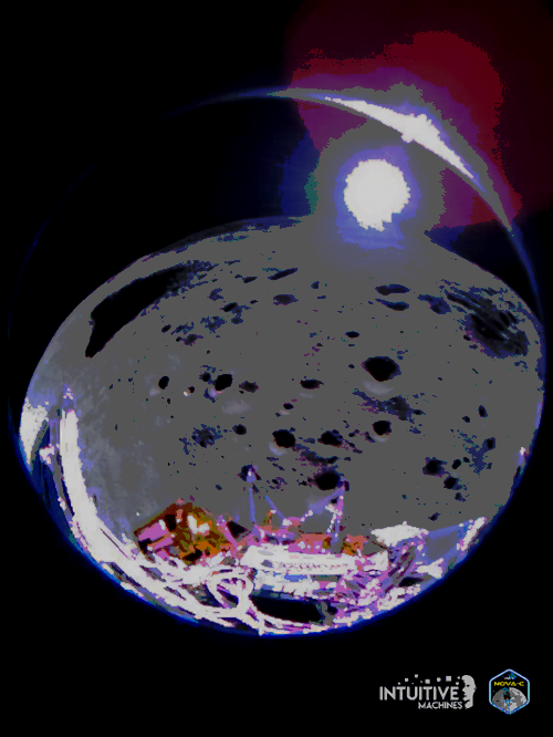 Odysseus descending to the lunar surface