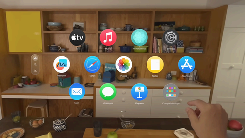 Pinching the main icons on Apple Vision Pro