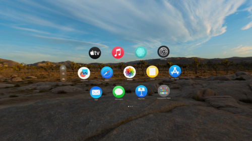 default apps shown in visionOS