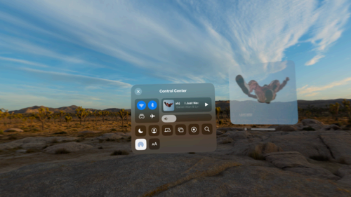 Control Center in visionOS