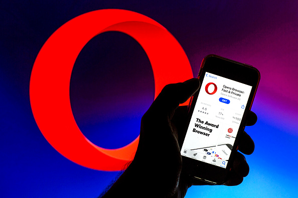 In this photo illustration an Opera web browser app in App...