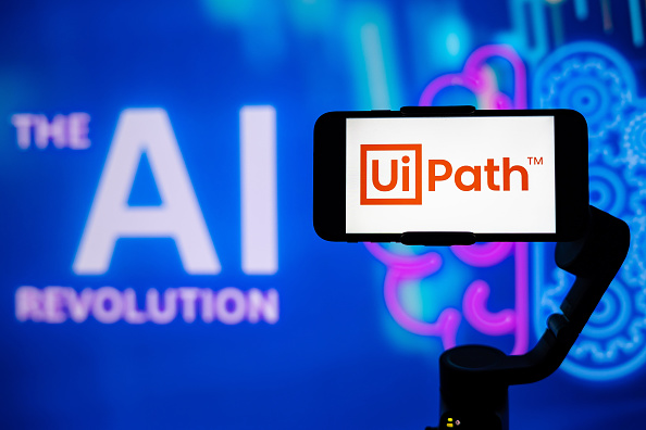 In this photo illustration, the logo of UiPath is seen...